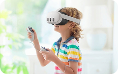 A student using the virtual robotics lab